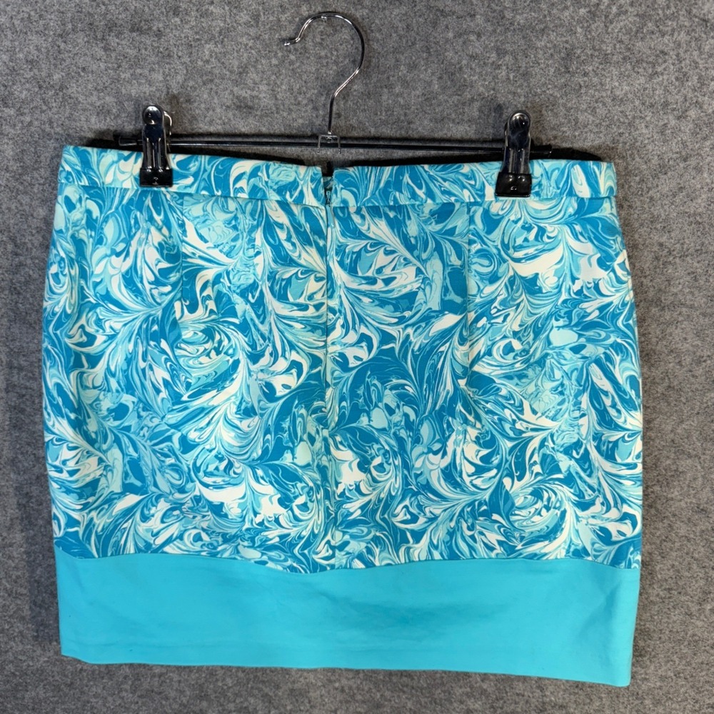 MICHAEL KORS Women's Blue Swirl Print A-Line‎ Mini Skirt Size 6P - Picture 5 of 8